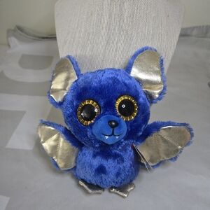 Blue Plush Bat with Silver Accents